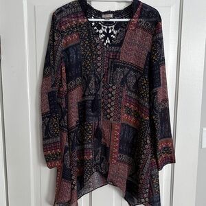 Patchwork‎ Boho Women's Top Size L